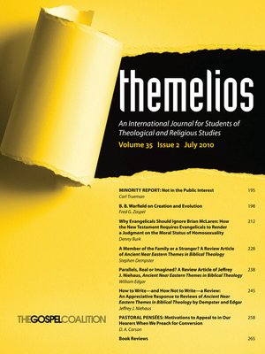 cover image of Themelios, Volume 35, Issue 2